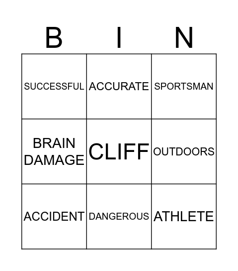 EXTREME SPORTS Bingo Card