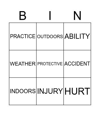 EXTREME SPORTS Bingo Card