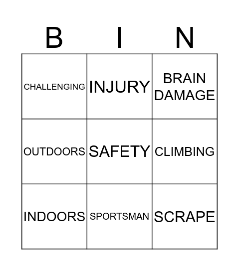 EXTREME SPORTS Bingo Card