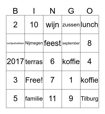 60e jubileum Joos en Thérèse Bingo Card