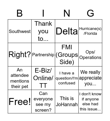 CS Call 9/8/17 Bingo Card