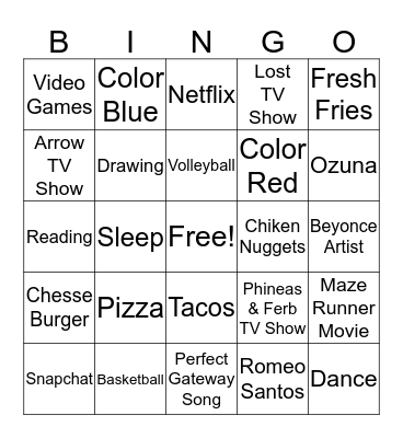 Find SomeOne Who Likes... Bingo Card