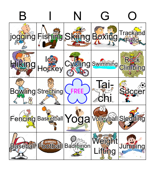 Sport Bingo Card