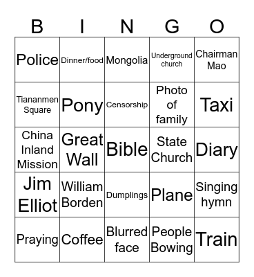 Dispatches Bingo Card