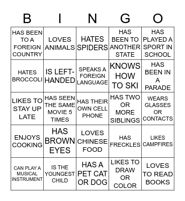 E.P.I.C. BINGO Card