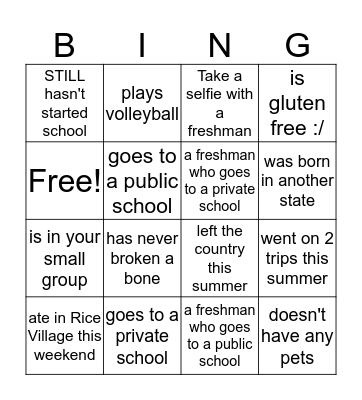 Find someone who... Bingo Card