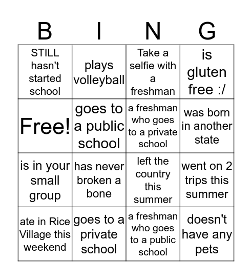 Find someone who... Bingo Card