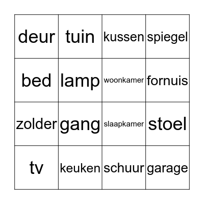 huis Bingo Card