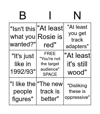 Thomas & Friends Wood Bingo Card