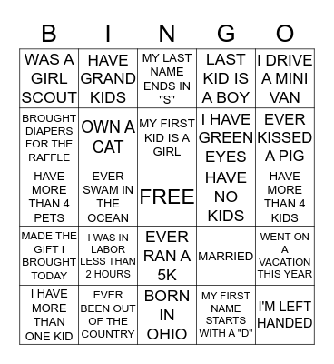 ICE BREAKER BINGO Card