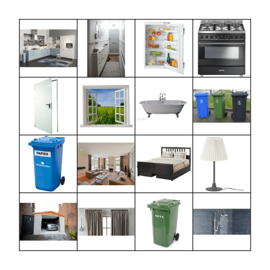 plaatjes Bingo huis Bingo Card