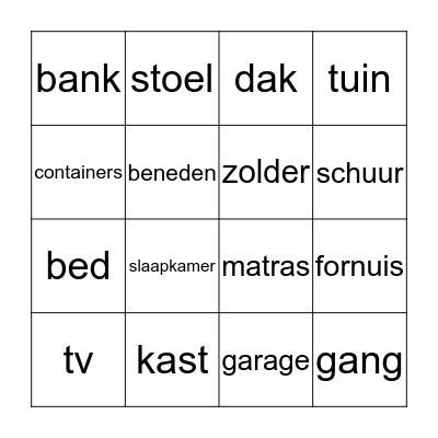 bingo huis Bingo Card