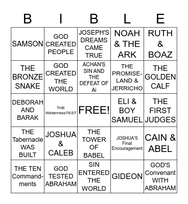 BIBLE BINGO Card