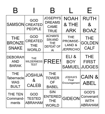 BIBLE BINGO Card