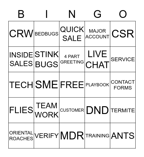 United through Service Bingo Card