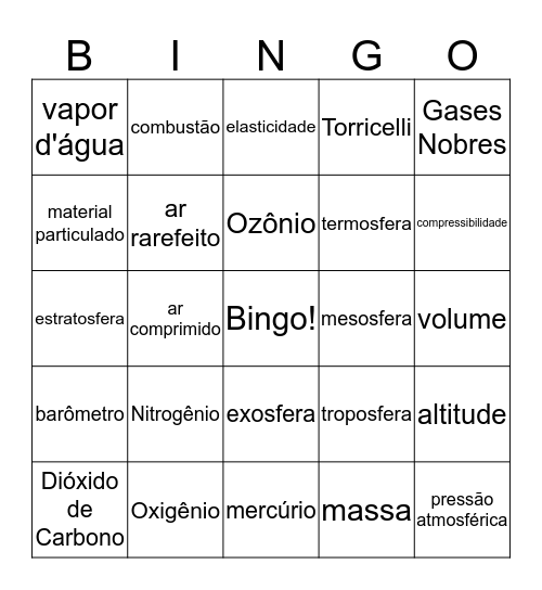 Atmosfera Bingo Card