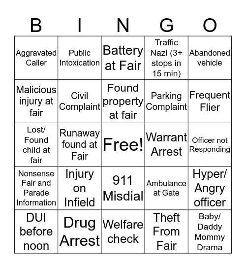 EISF Dispatch Bingo Card