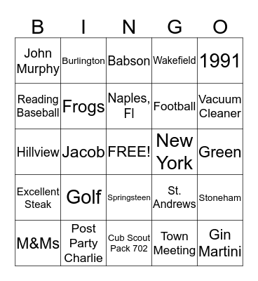 Happy Birthday Charlie Bingo Card