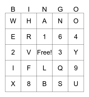 ASL Review Bingo Card