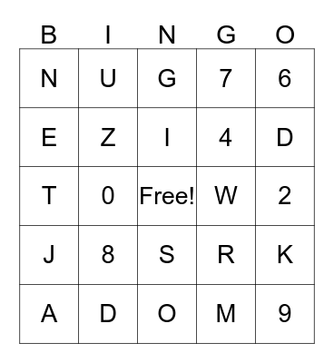 ASL Review Bingo Card
