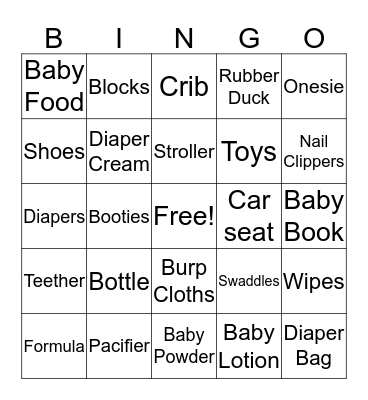 BABY SHOWER BINGO Card