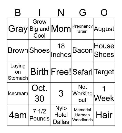 Francis Bears Bingo Card