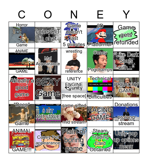 GRAB BAG STREAM BINGO Card