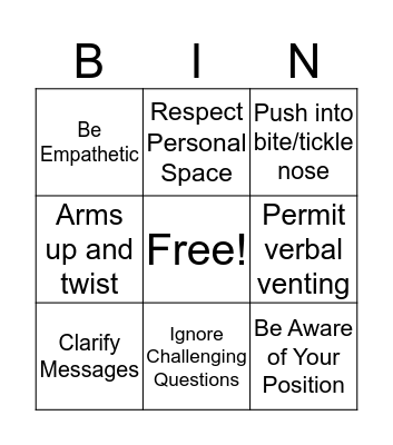 CPI Bingo Card