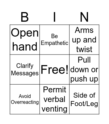 CPI Bingo Card