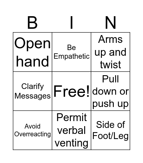 CPI Bingo Card