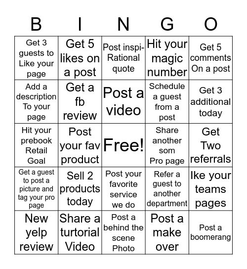 State of Mind bingo.                 Bingo Card