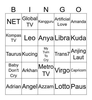 Talithaaaaa Bingo Card