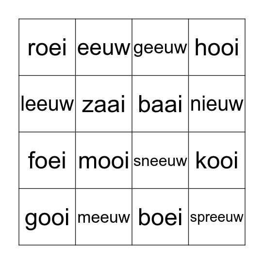 T 2 les 4 Bingo Card