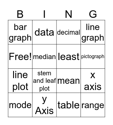 Data Bingo Card