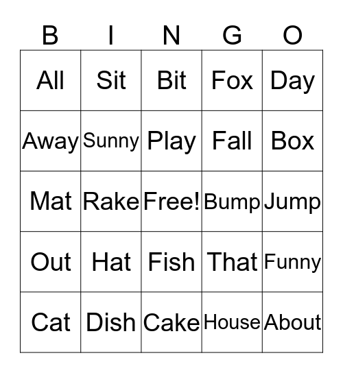 Dr. Seuss's Cat in the Hat  Bingo Card