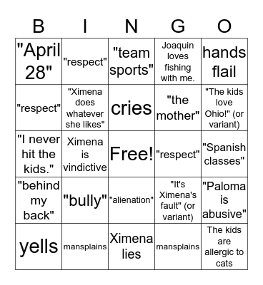 Deposition Bingo Card