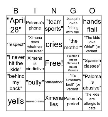 Deposition Bingo Card