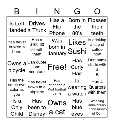 Lighthouse Family Fusion 2017 Bingo Card