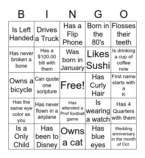 Lighthouse Family Fusion 2017 Bingo Card