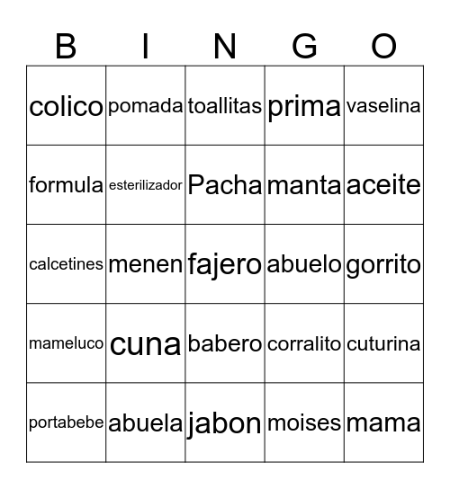 Matías Bingo Card