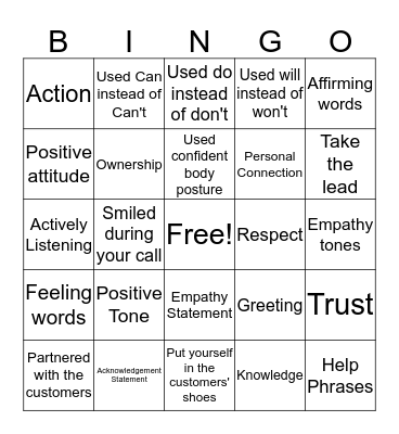Pillars Bingo Card