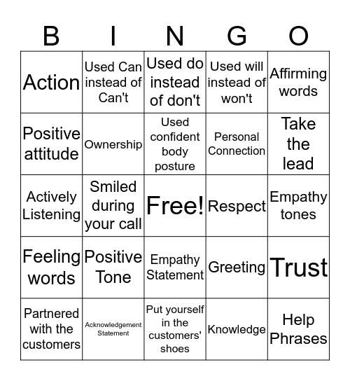 Pillars Bingo Card