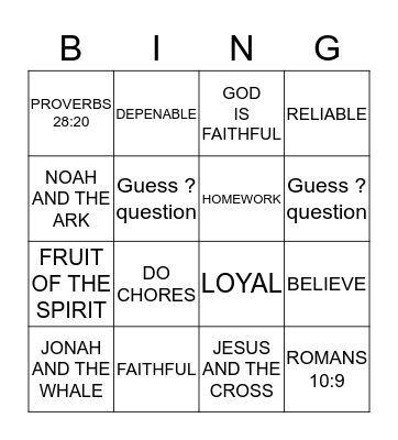 THE PRAYER OF FAITH Bingo Card