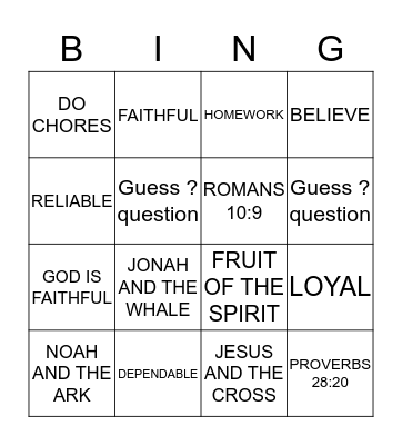 THE PRAYER OF FAITH Bingo Card