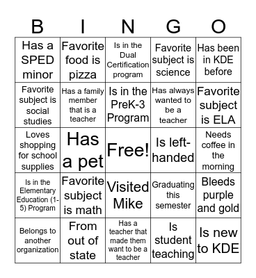 Find someone who... Bingo Card