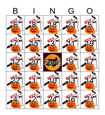Halloween Bingo Card