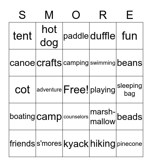 Camp Read S'More Bingo Card