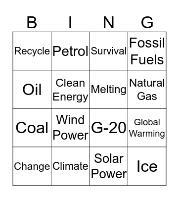 Climate Change (Oxford) Bingo Card