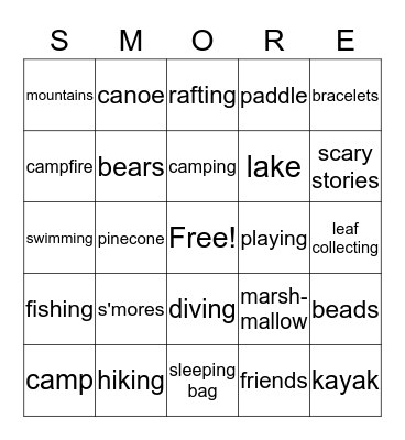 Camp Read S'More Bingo Card