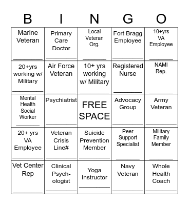 Summit Networking Bingo Card